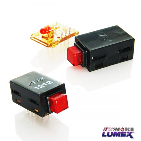 PCBA Miniatyr LED-belysta tryckknappsbrytare - 0,25 Amp PCBA LED Push Switchar